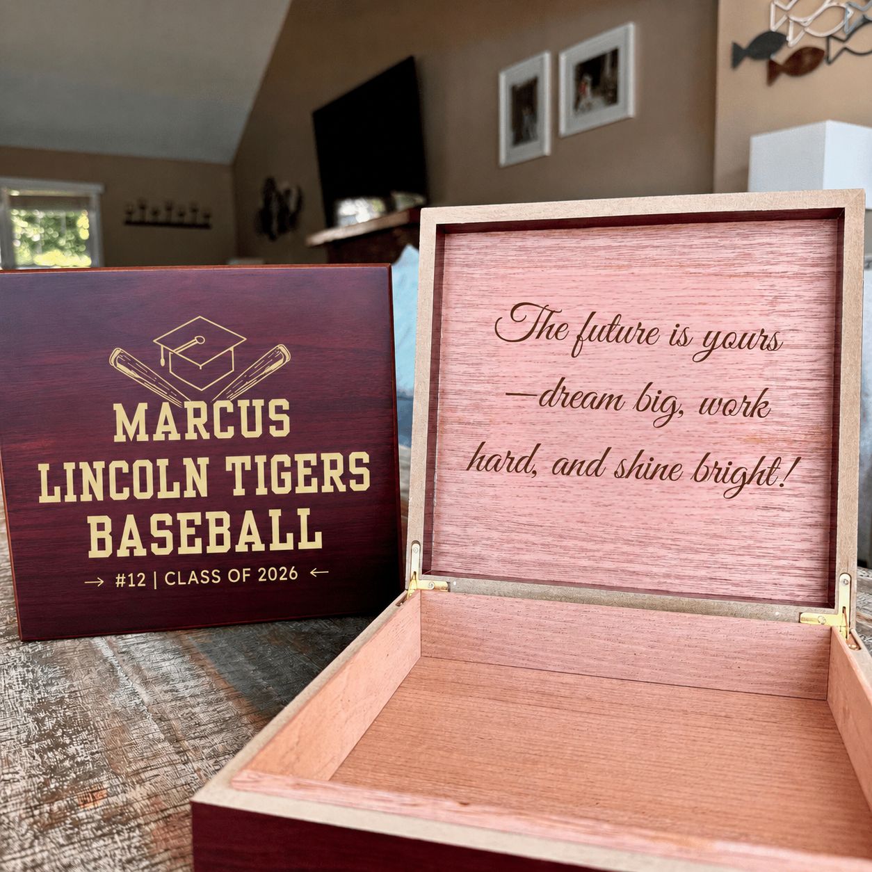 Senior Baseball School Keepsake Box