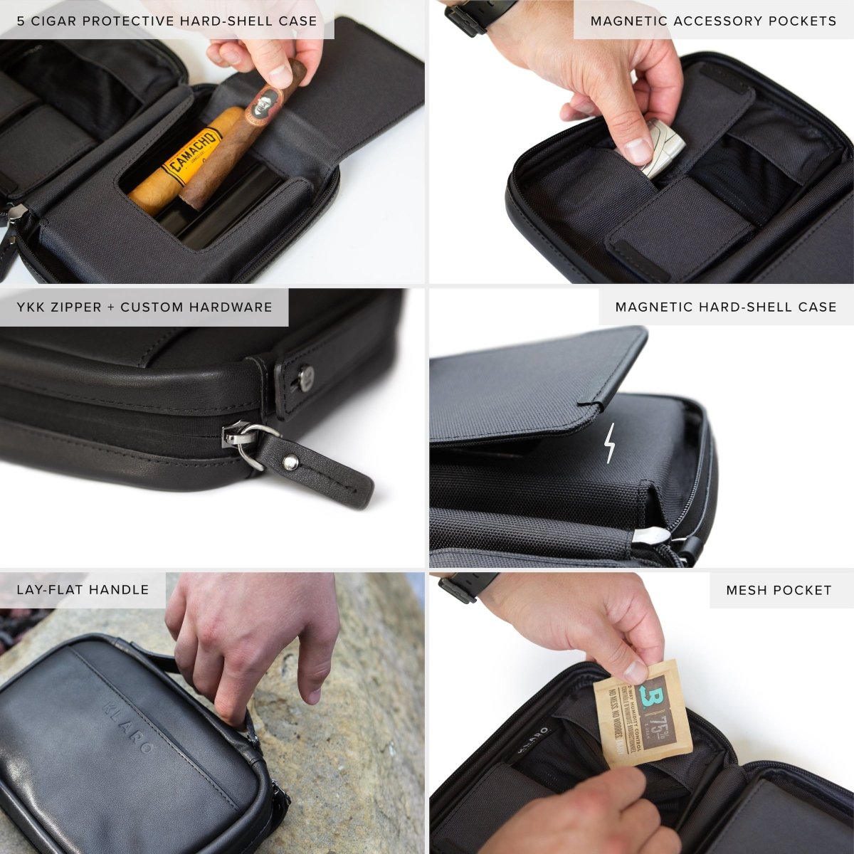 Unique Personalized Flint Travel Leather Cigar Case Customized humidor accessory Gifts for Men by Groovy Guy