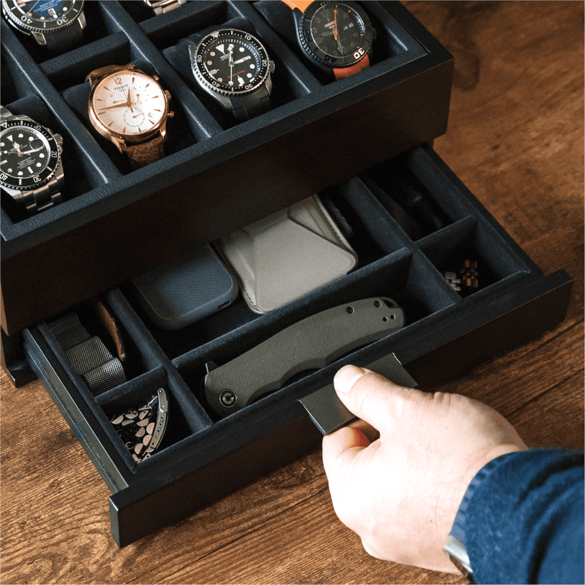 Unique Personalized Mill Modular Watch Box - 8 Slot Customized watch box Gifts for Men by Groovy Guy