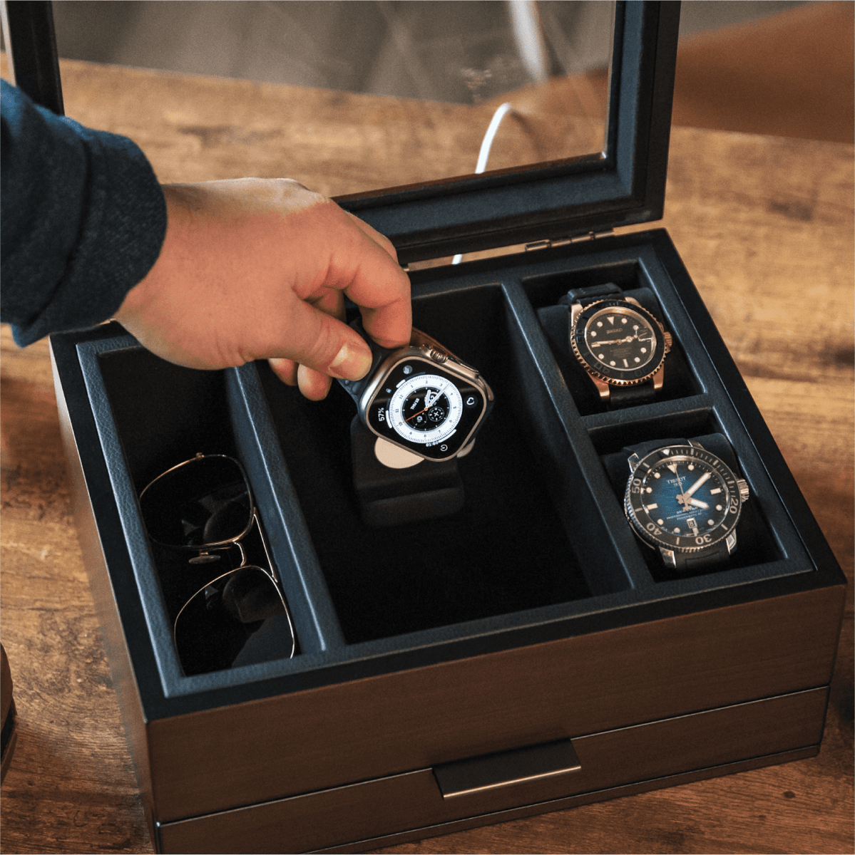 Unique Personalized Mill Modular Watch Box - 8 Slot Customized watch box Gifts for Men by Groovy Guy