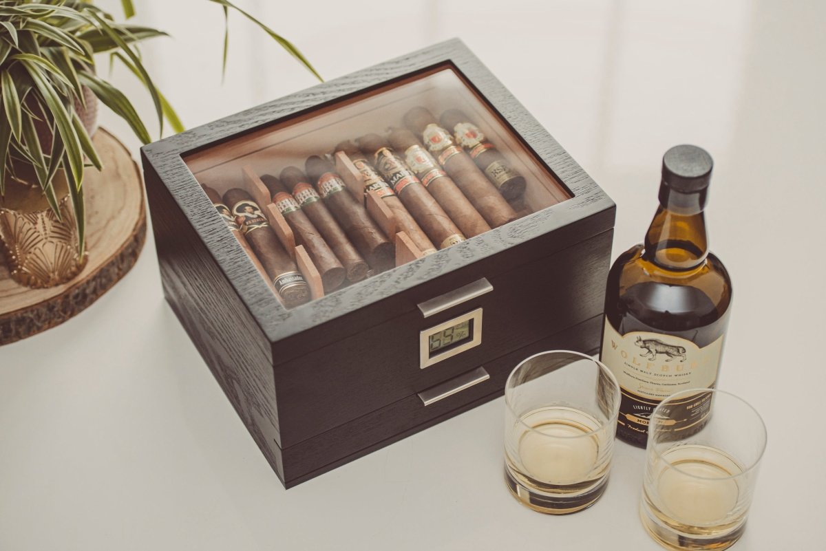 Unique Personalized Mill Glass Top Humidor Customized Humidor Gifts for Men by Groovy Guy