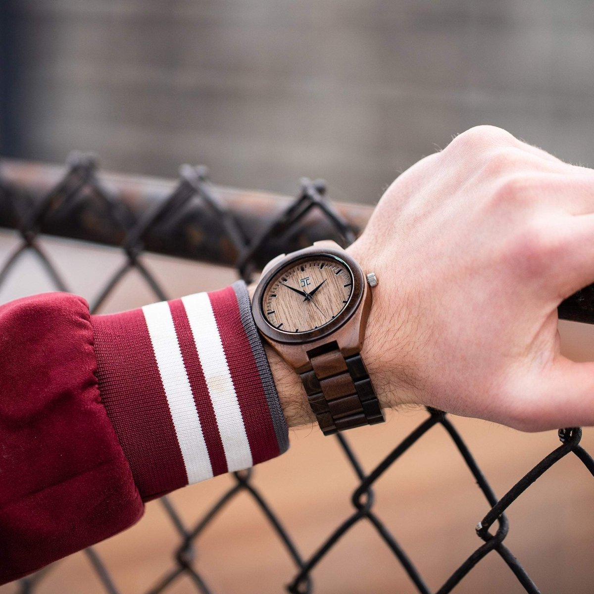 Unique Personalized Hex | Walnut & Dark Sandalwood Customized Wooden Watch Gifts for Men by Groovy Guy