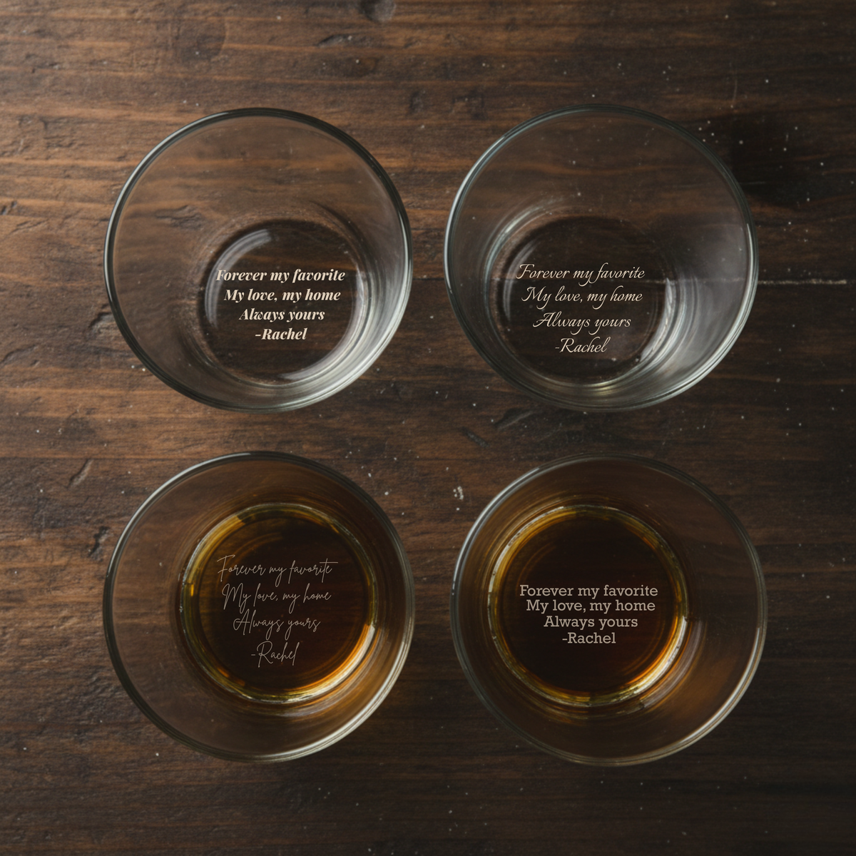 Personalized Whiskey Glass with Hidden Message