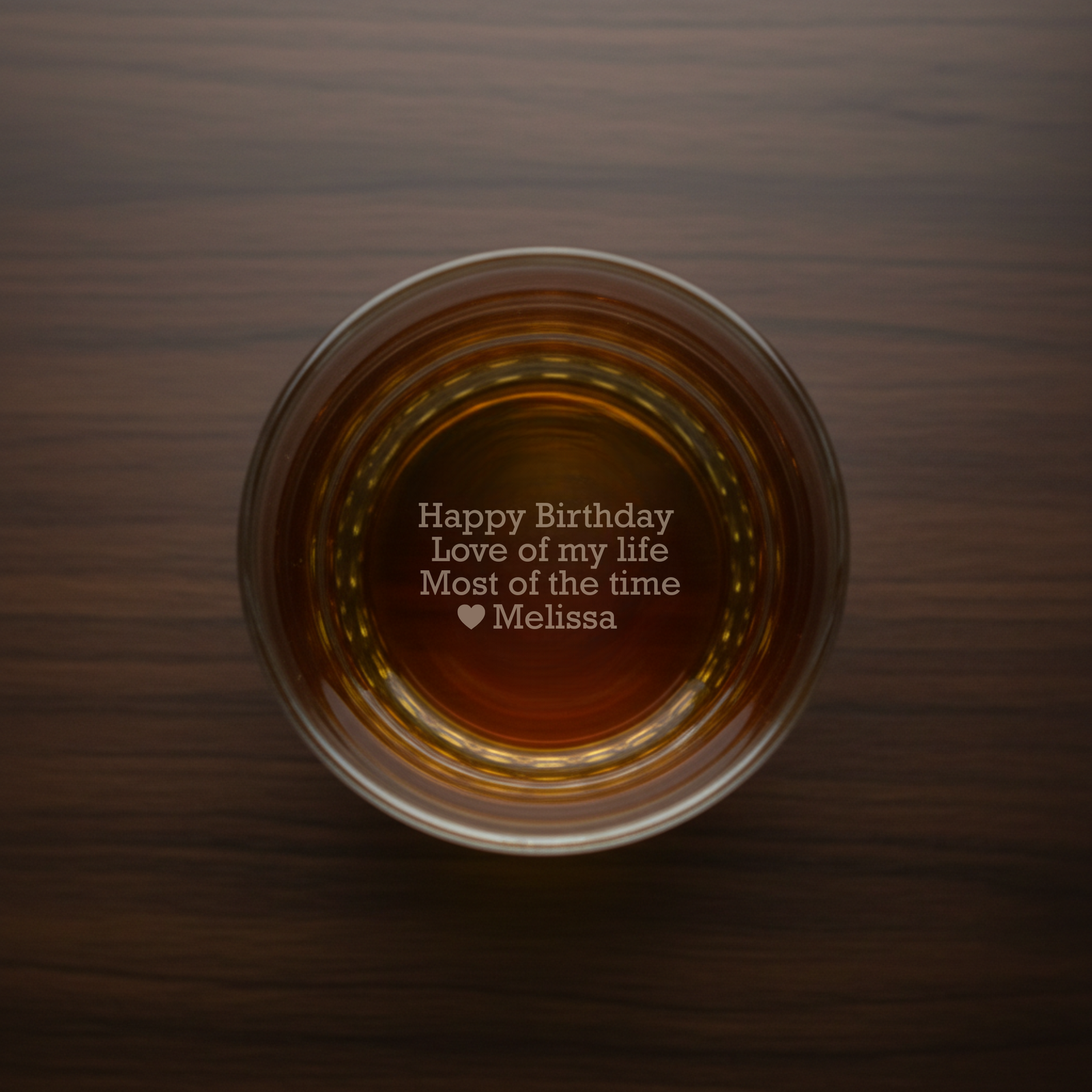 Personalized Whiskey Glass with Hidden Message