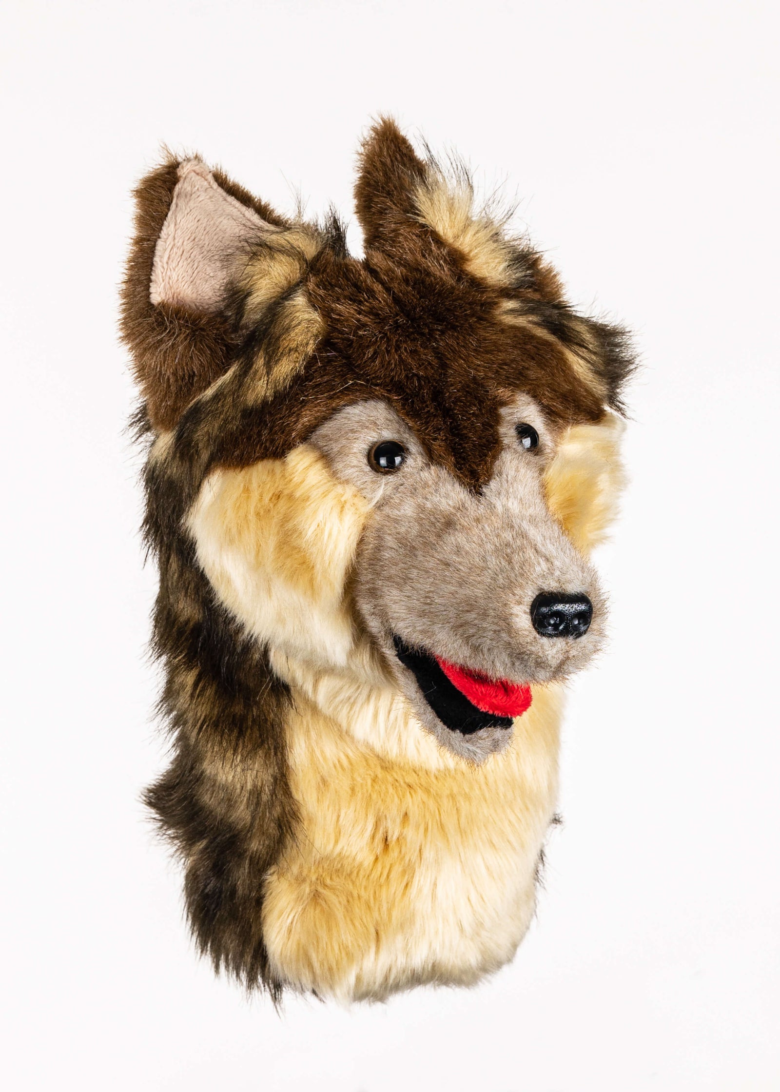 Wolf plush golf headcover for drivers up to 460cc, photographed on a plain background