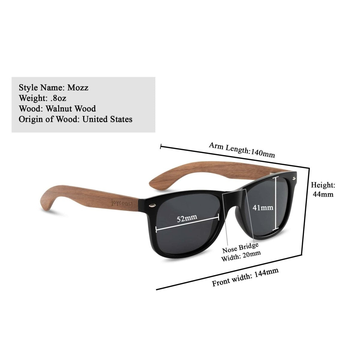 Unique Personalized Mozz | American Walnut Sunglasses Customized Wooden Sunglasses Gifts for Men by Groovy Guy