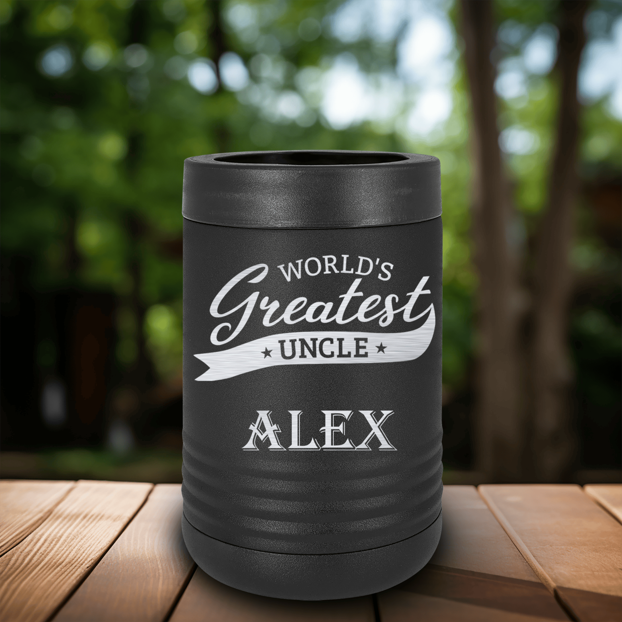 Black Uncle Insulated Can Beverage Holder With Worlds Greatest Uncle Design
