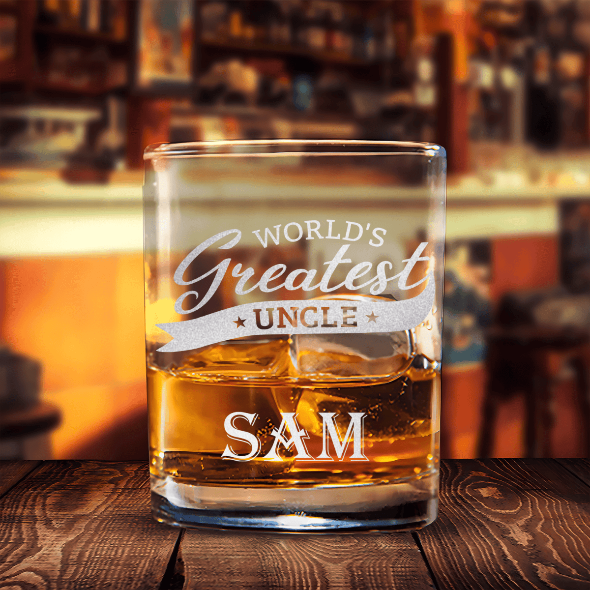 Unique Personalized Worlds Greatest Uncle Whiskey Glass Customized Uncle Pint Glasses Gifts for Men by Groovy Guy