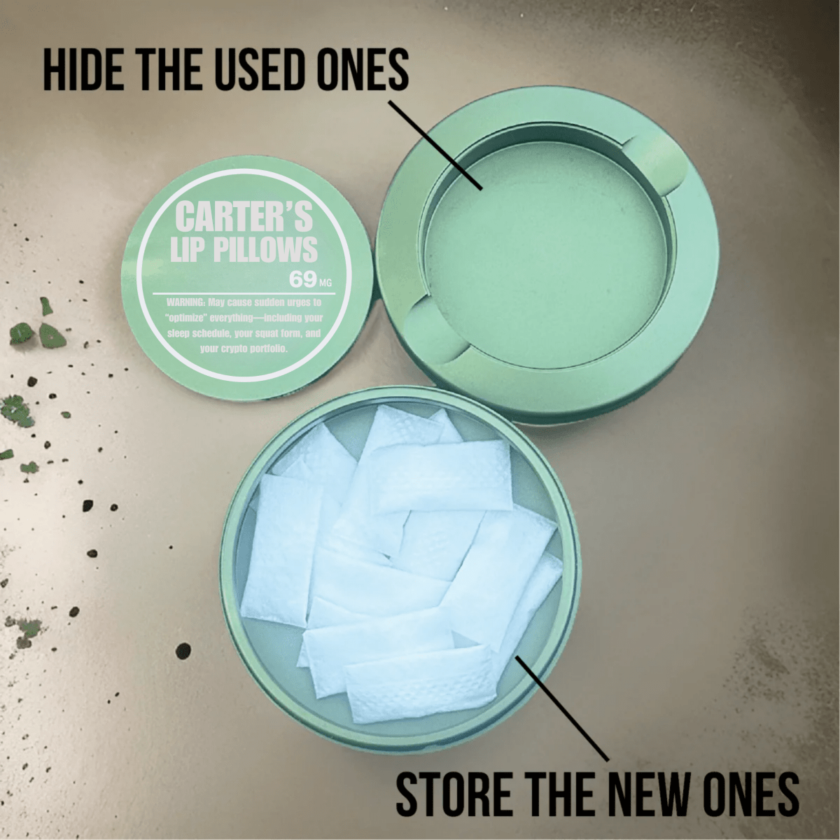 custom green zyn tin