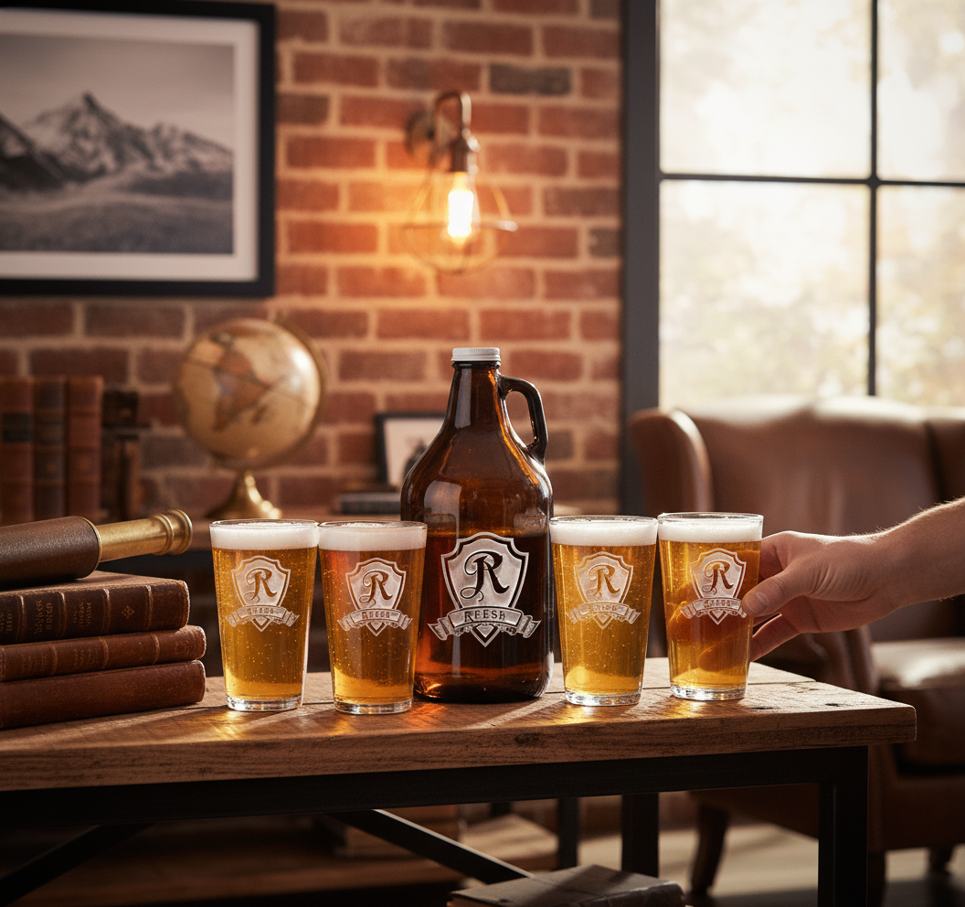 Brewmaster Personalized Beer Growler Set