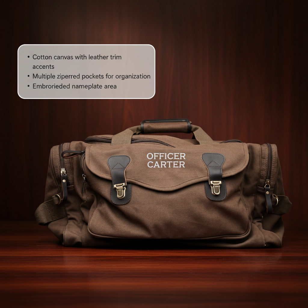 Embroidered Police Duffle Bag