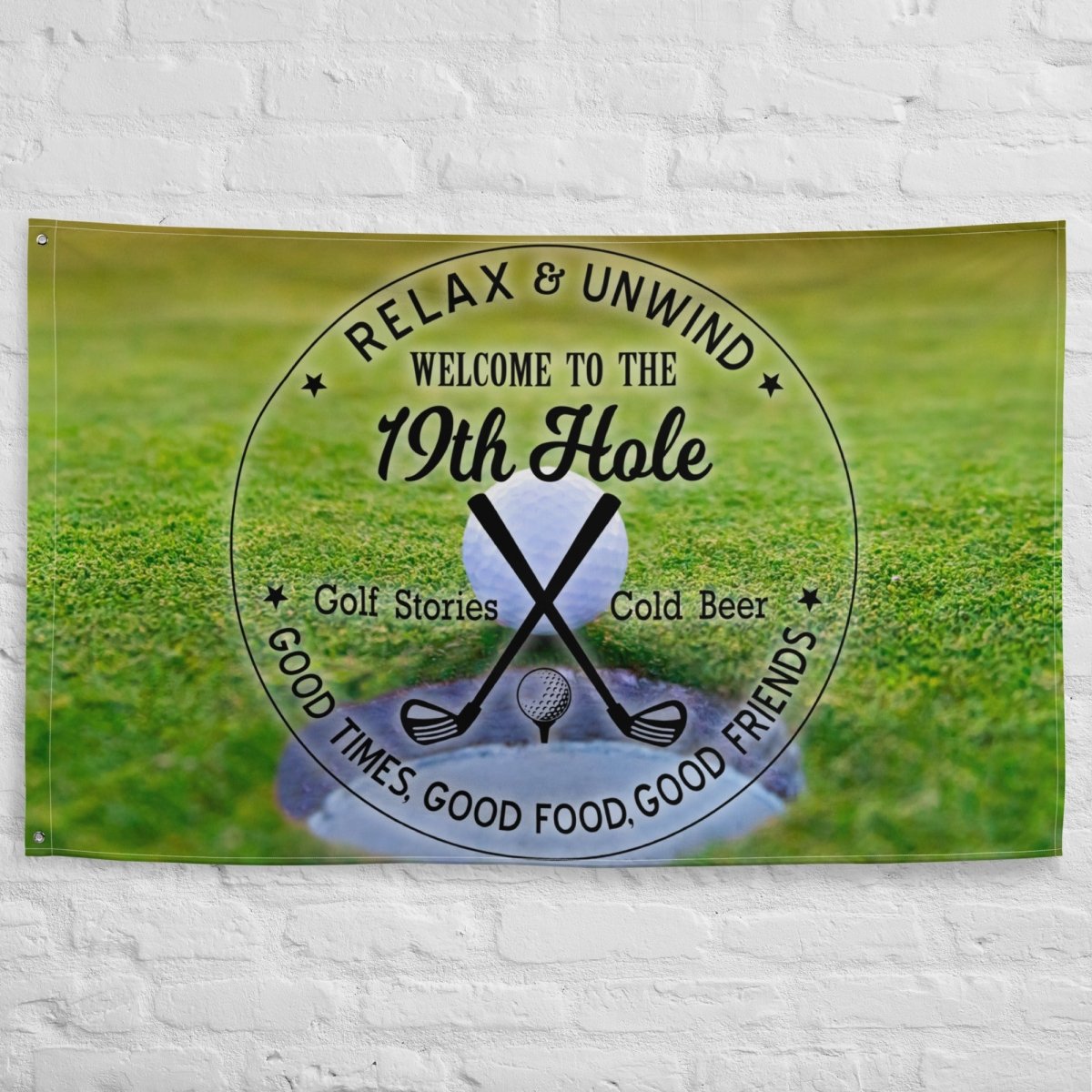 Unique Personalized 19th Hole Flag Customized Golf Gifts for Men by Groovy Guy