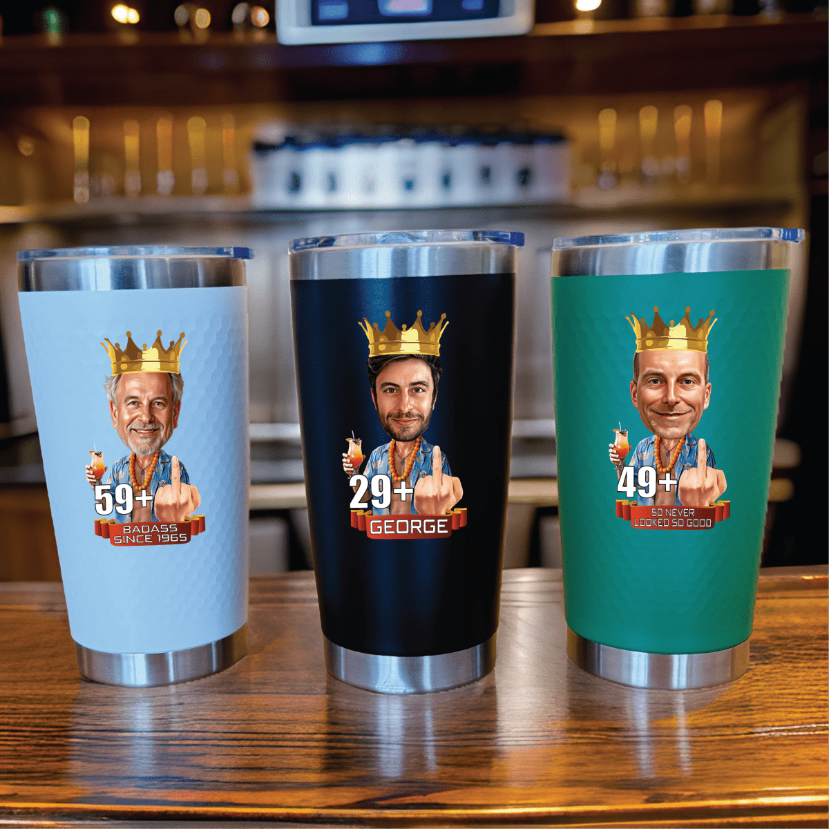 Unique Personalized King of the Party Tumbler Customized Gifts for Men by Groovy Guy