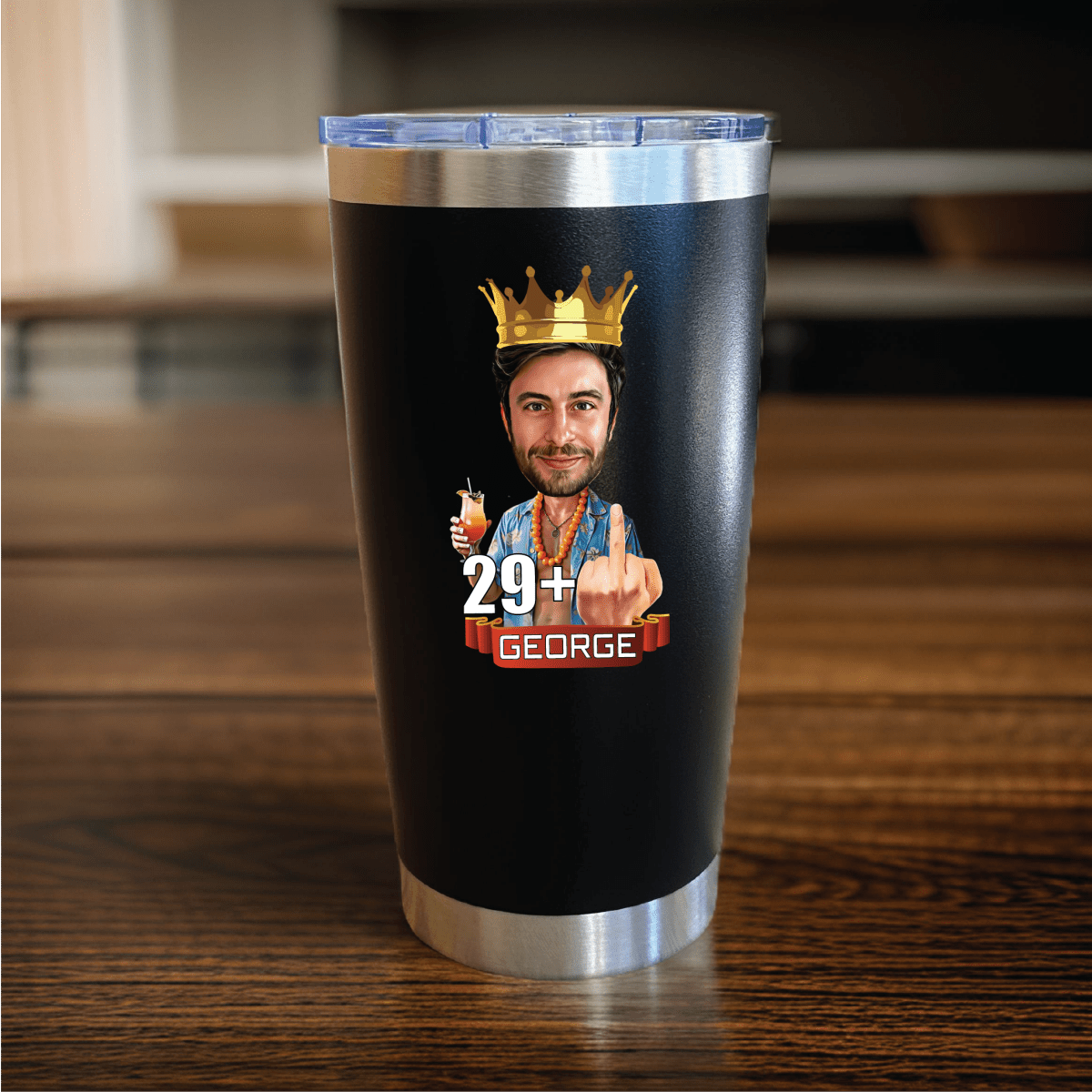 Unique Personalized King of the Party Tumbler Customized Gifts for Men by Groovy Guy