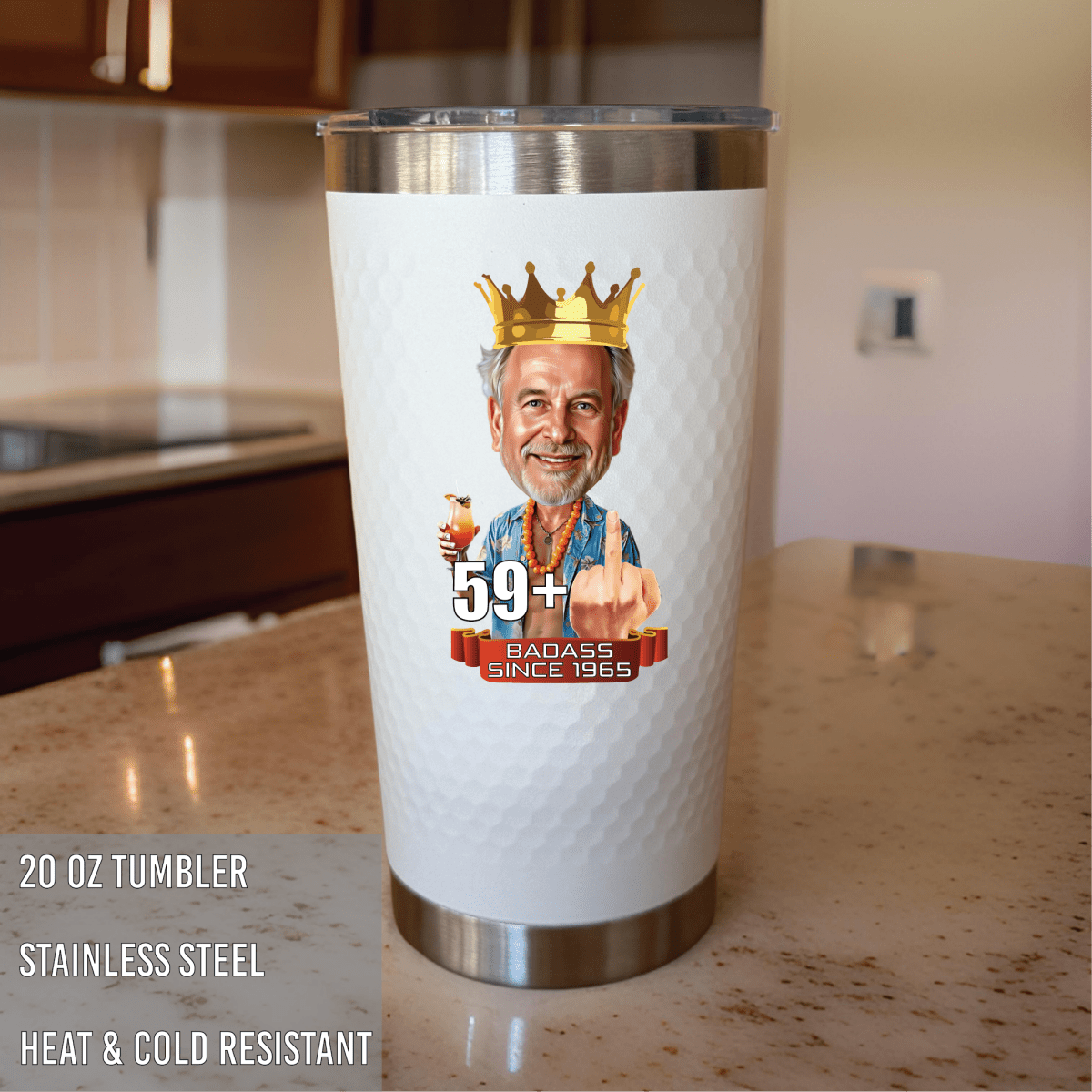 Unique Personalized King of the Party Tumbler Customized Gifts for Men by Groovy Guy