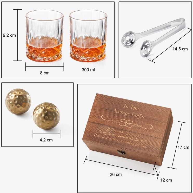 Unique Personalized Average Golfer Whiskey Gift Box Customized Golf Gift Set Gifts for Men by Groovy Guy
