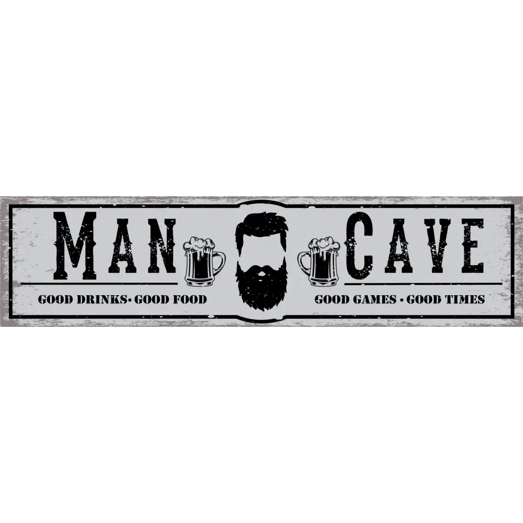 Unique Personalized Beard Man Cave Metal Sign Customized Wall Decor Gifts for Men by Groovy Guy