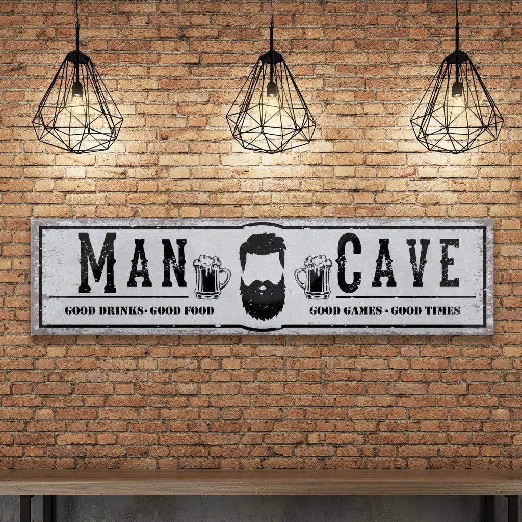 Unique Personalized Beard Man Cave Metal Sign Customized Wall Decor Gifts for Men by Groovy Guy