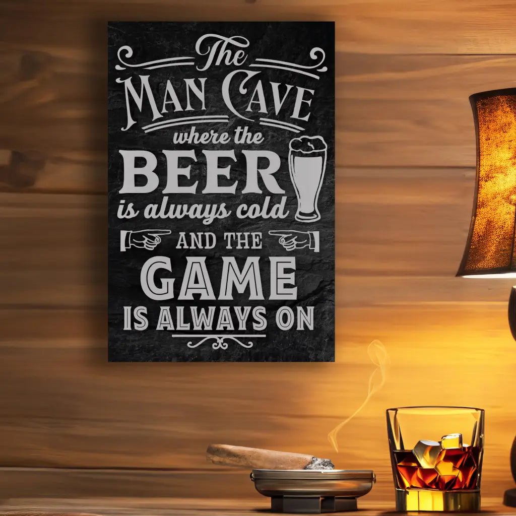 Beer Man Cave Metal Sign