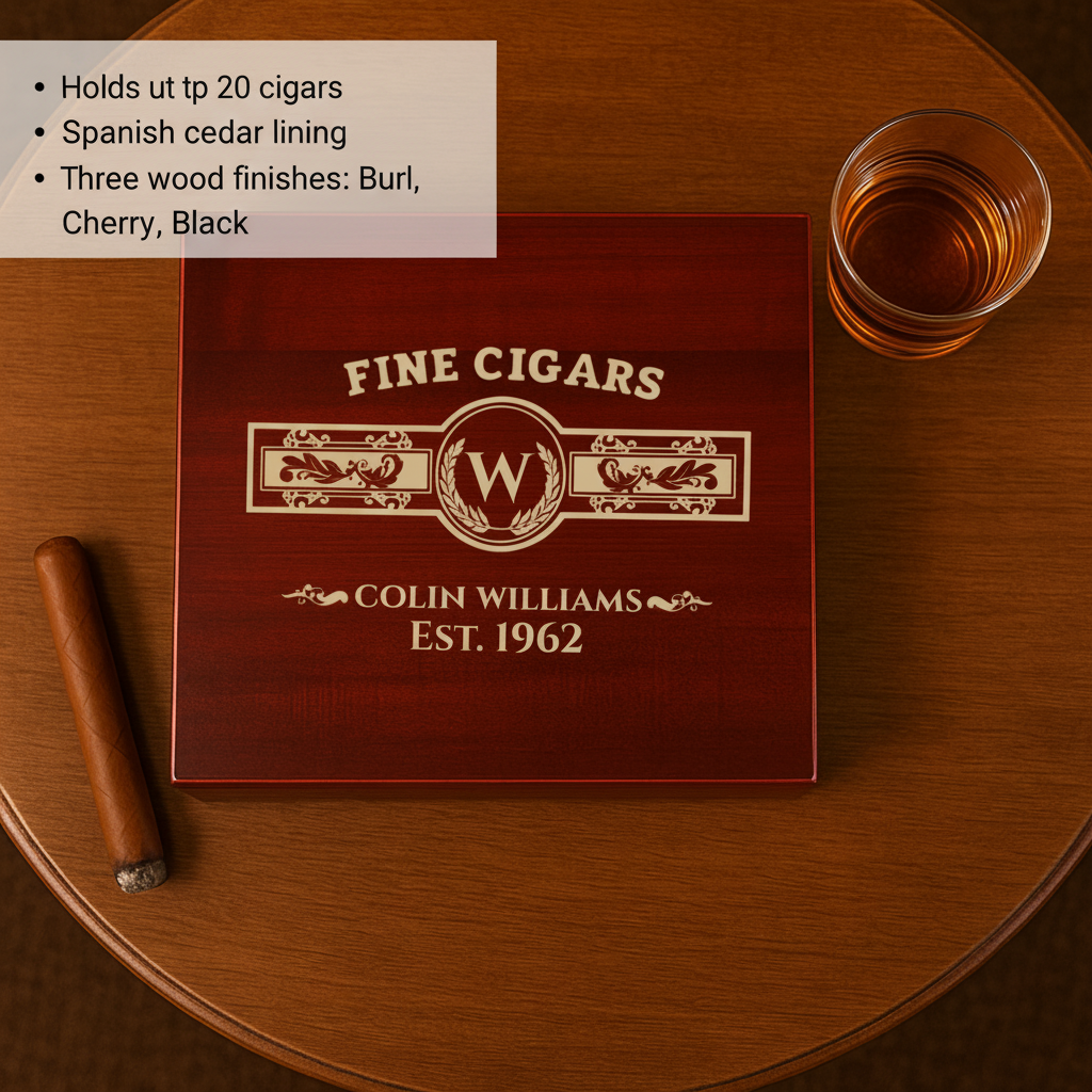 Cedar & Ash Personalized Cigar Humidor