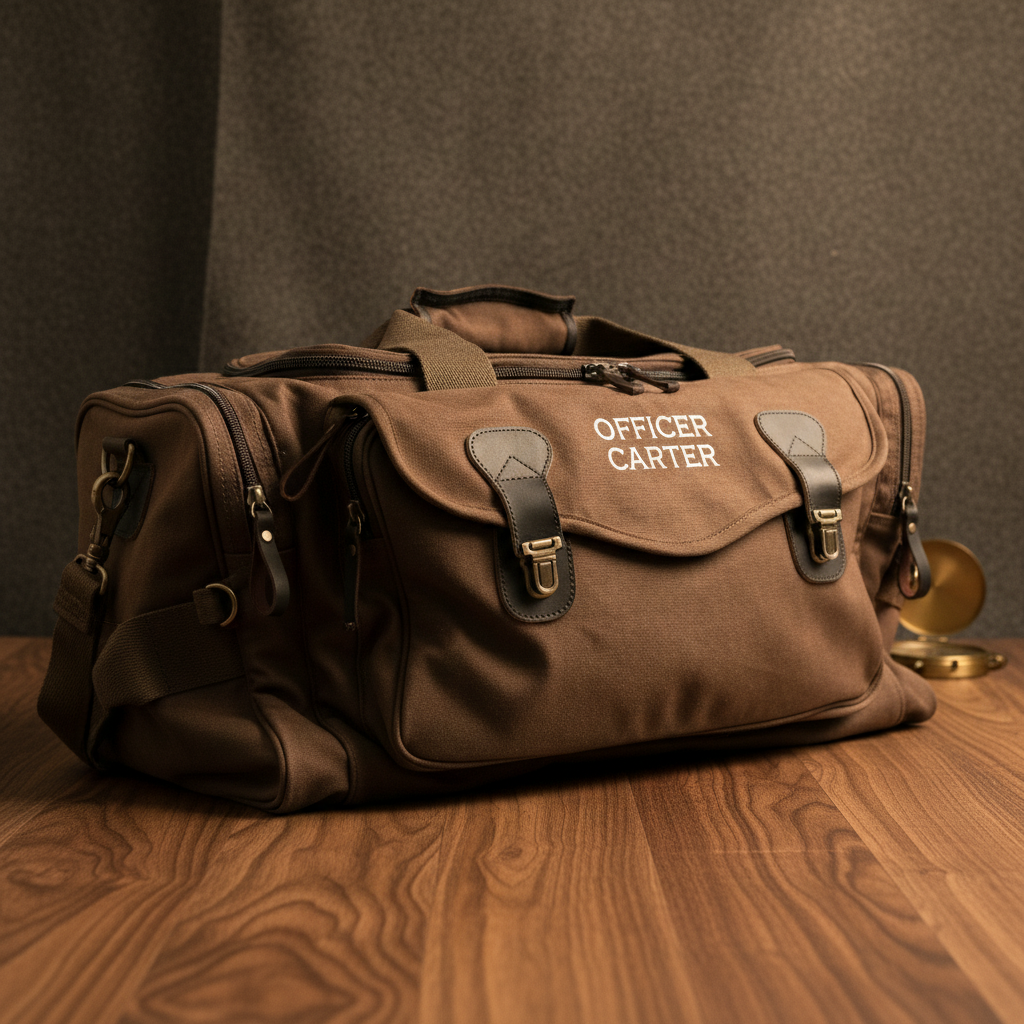 Embroidered Police Duffle Bag