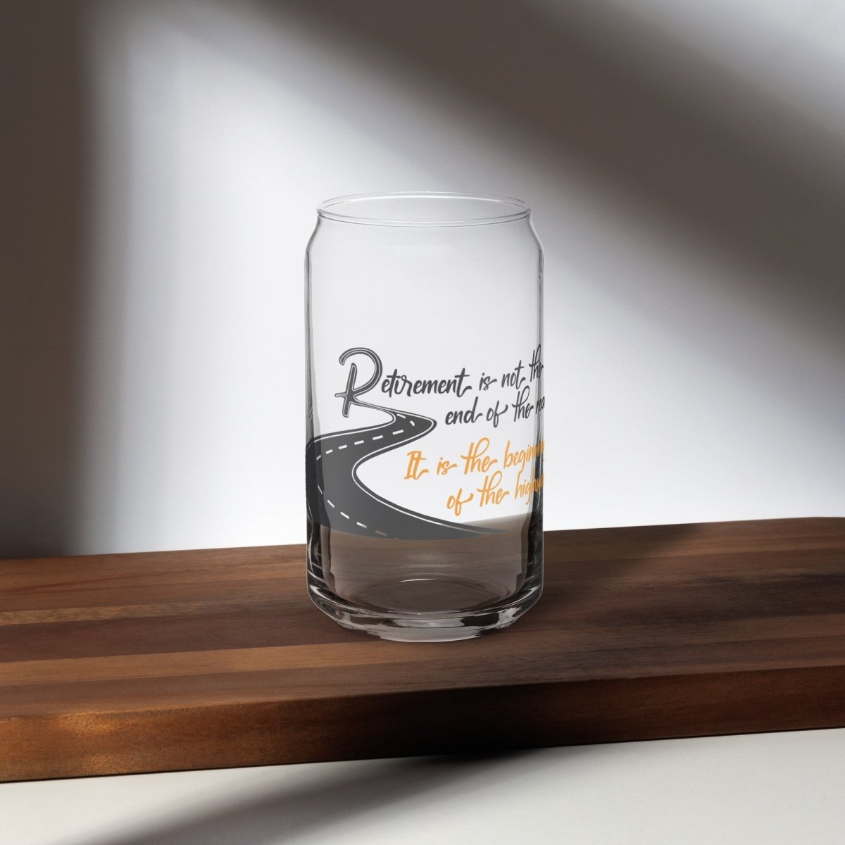 Unique Personalized Road to Retirement Beer Glass Customized Beer Glasses Gifts for Men by Groovy Guy