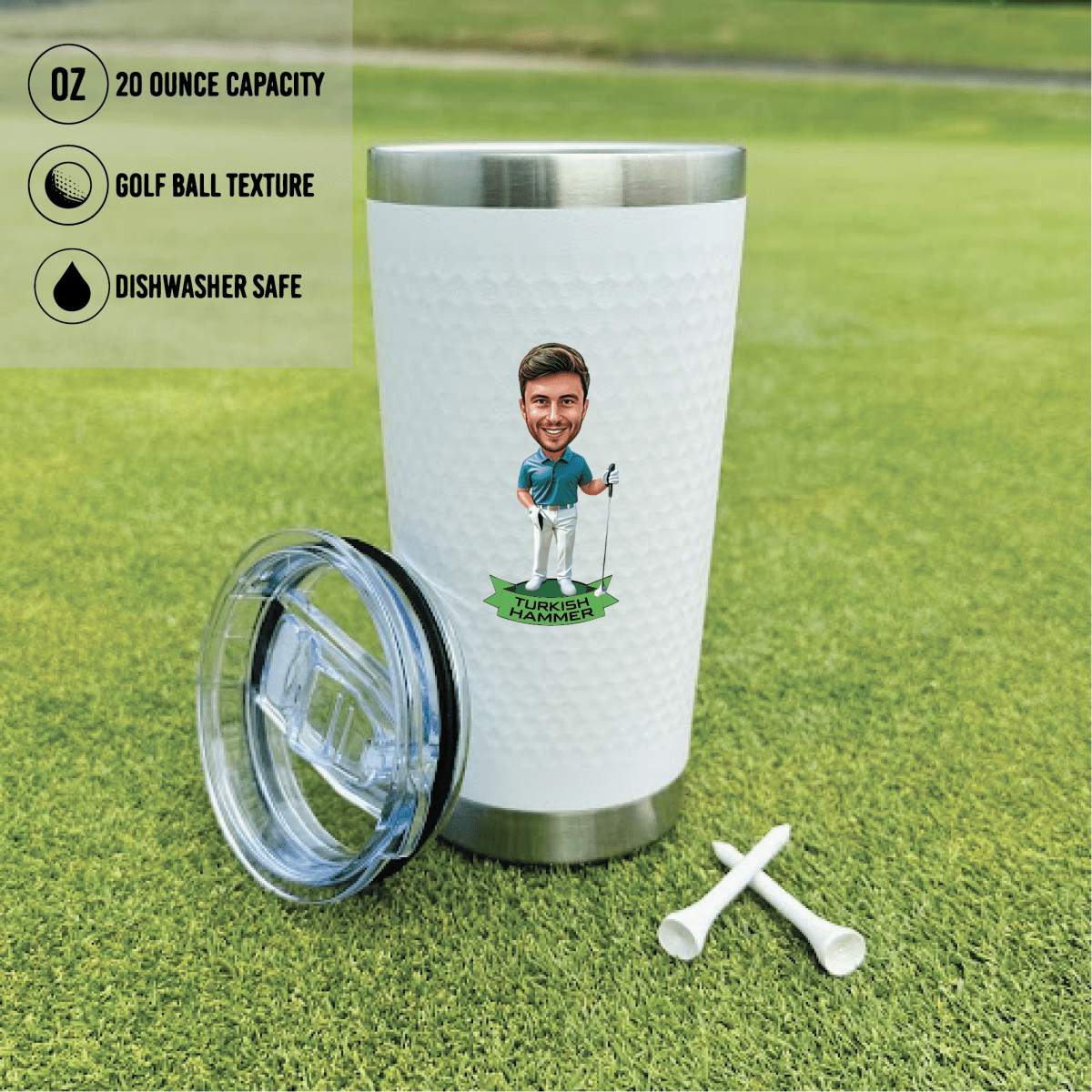 Unique Personalized Fairway Fun Golf Tumbler Customized Golf Gifts for Men by Groovy Guy