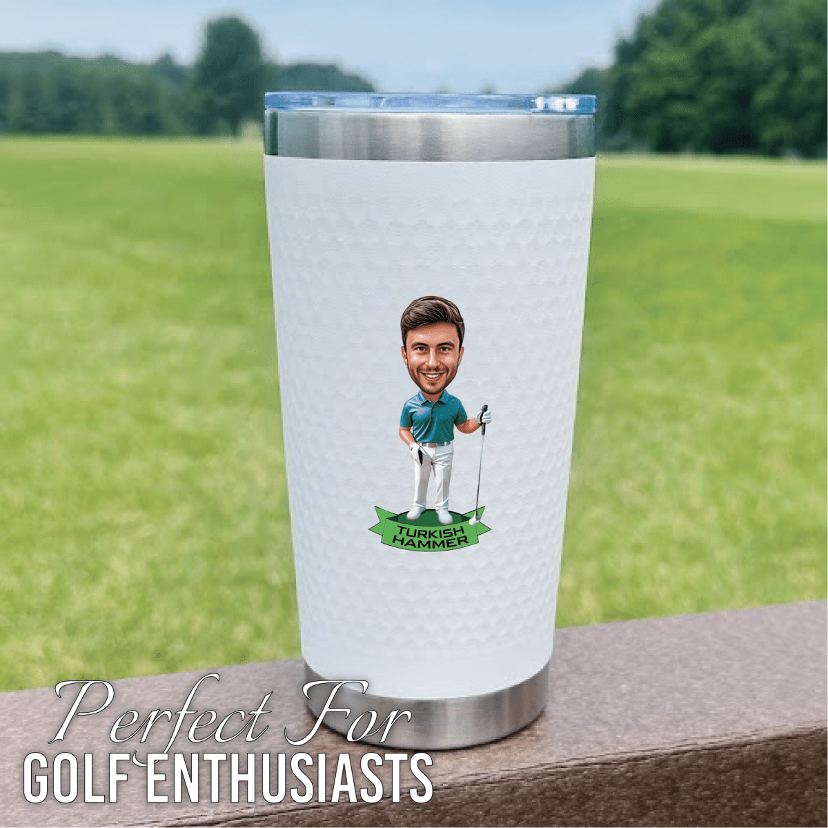 Unique Personalized Fairway Fun Golf Tumbler Customized Golf Gifts for Men by Groovy Guy