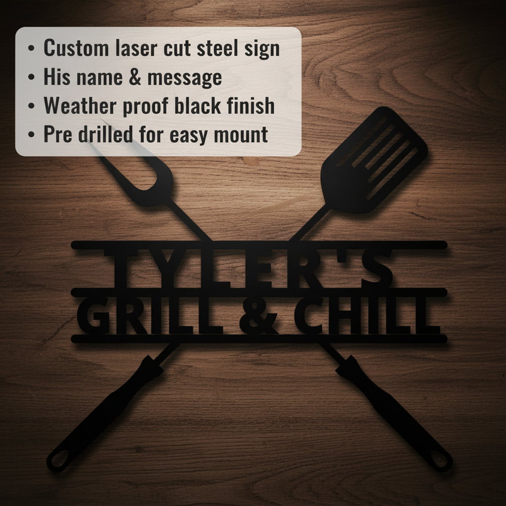 Grill Master Personalized Metal BBQ Sign