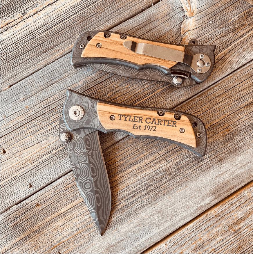 Unique Personalized Custom 70th Milestone Knife Customized Birthday Gifts for Men by Groovy Guy