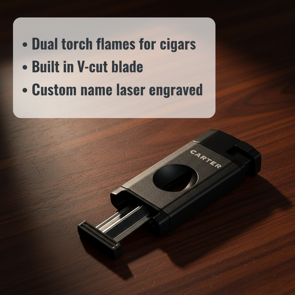 Double Torch Personalized V-Cut Lighter