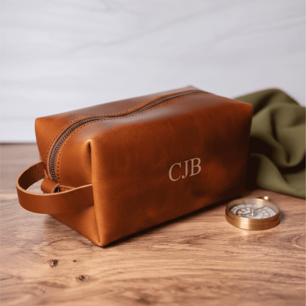 Traveler Personalized Leather Toiletry Bag
