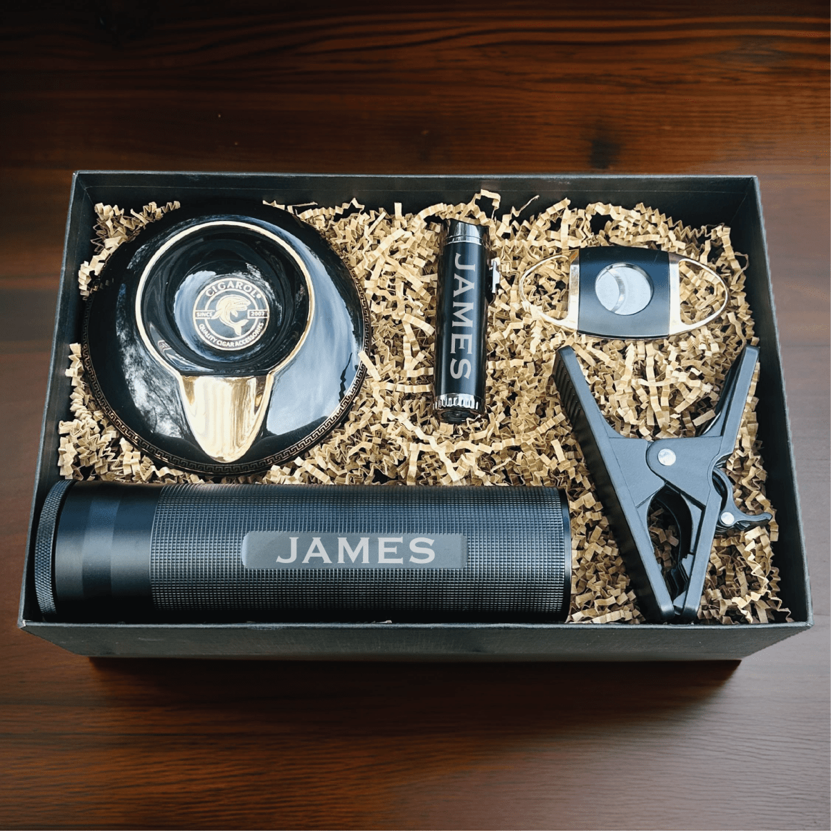 Unique Personalized Deluxe Cigar Gift Set Customized Cigar Gifts for Men by Groovy Guy