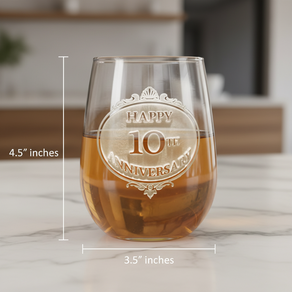 10th Anniversary Wine Glass