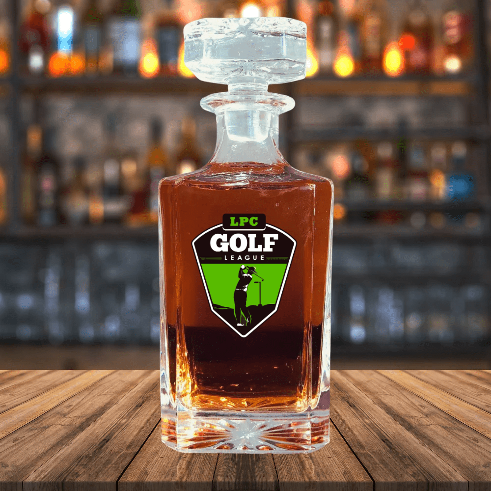 Unique Personalized Color Logo Decanter Customized Logo Gifts for Men by Groovy Guy