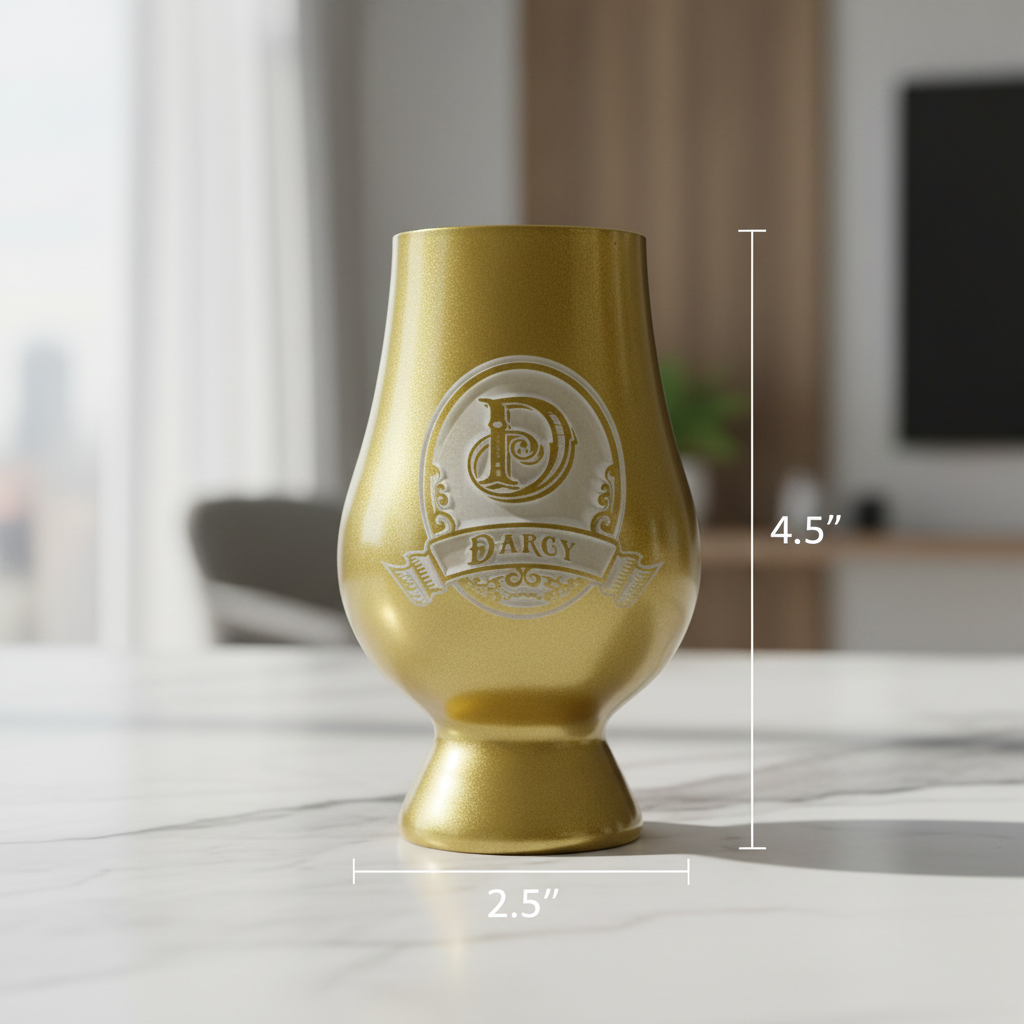 Etched Gold Glencairn Whiskey Glass