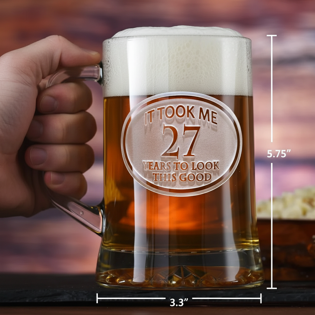 Engraved Birthday Beer Mug