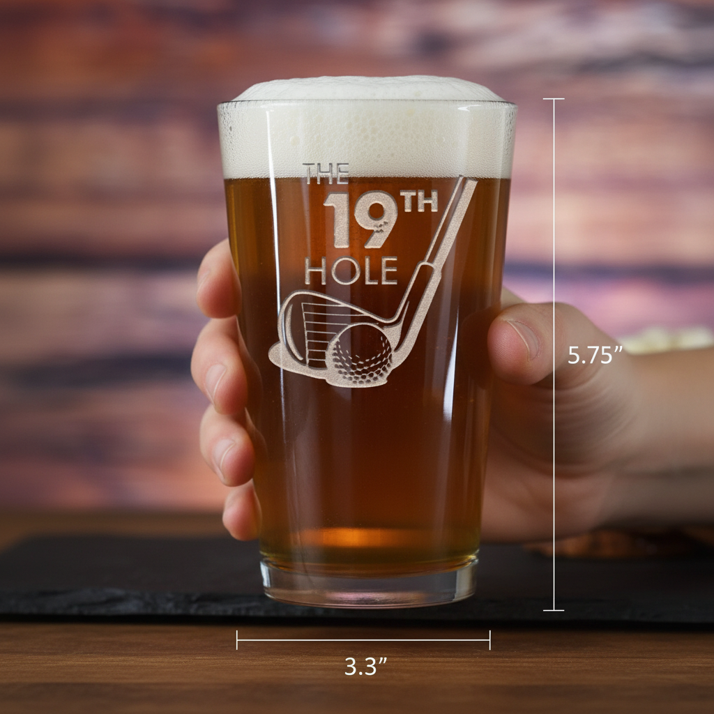 19th Hole Golf Lover Pint Glass