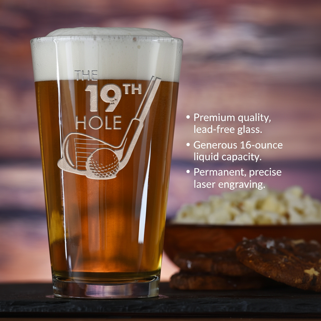 19th Hole Golf Lover Pint Glass