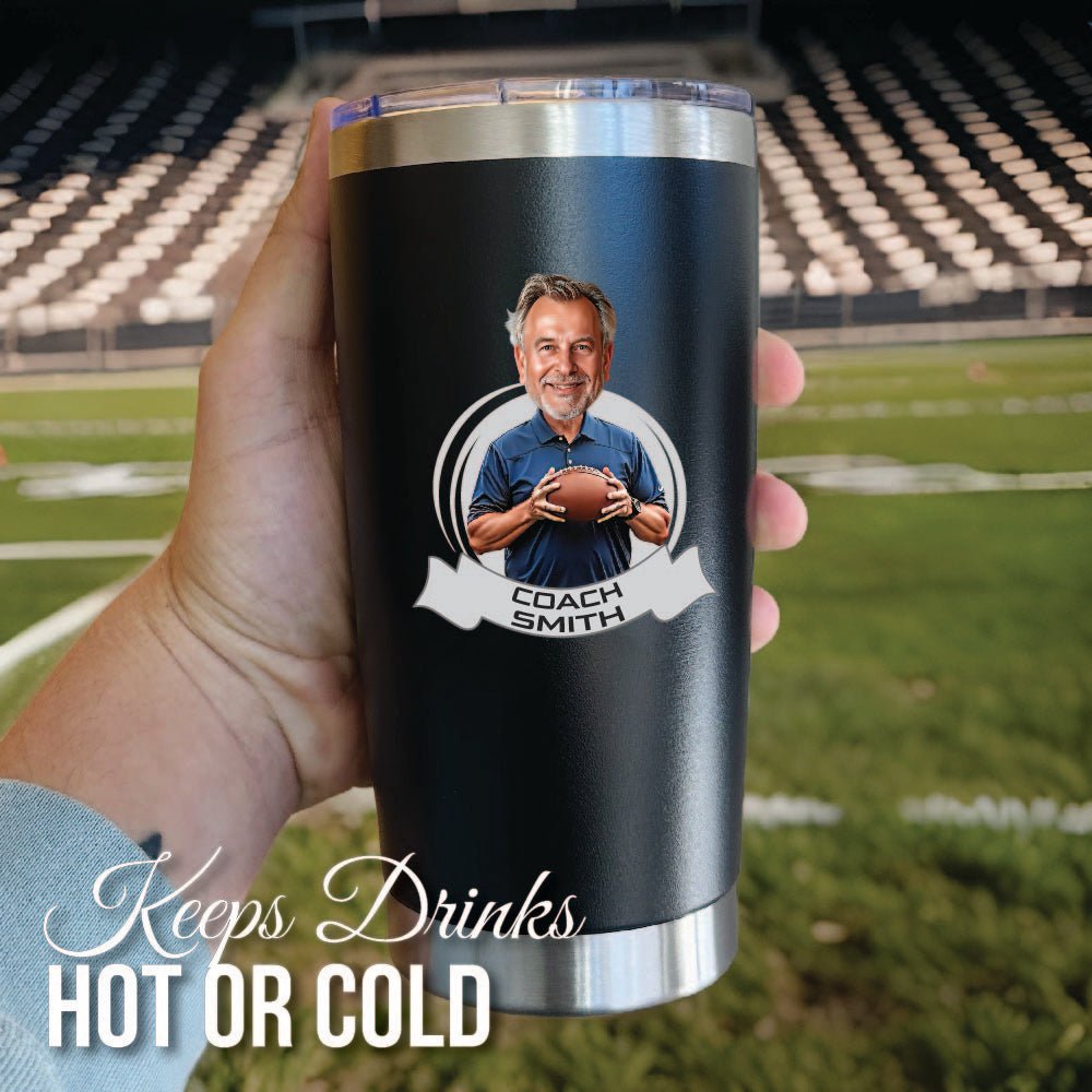 Unique Personalized Football Coach’s Game Day Tumbler Customized Gifts for Men by Groovy Guy