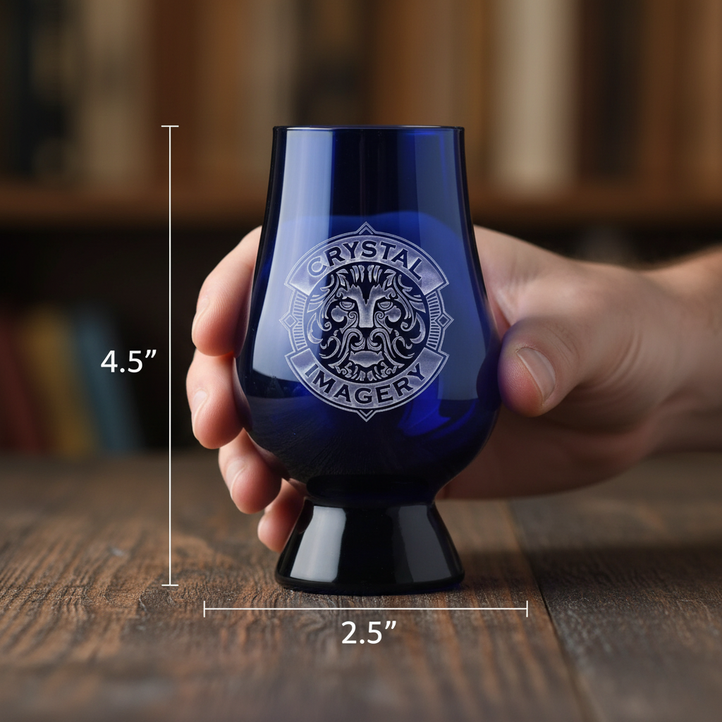 Custom Logo Sapphire Glencairn Whiskey Glass