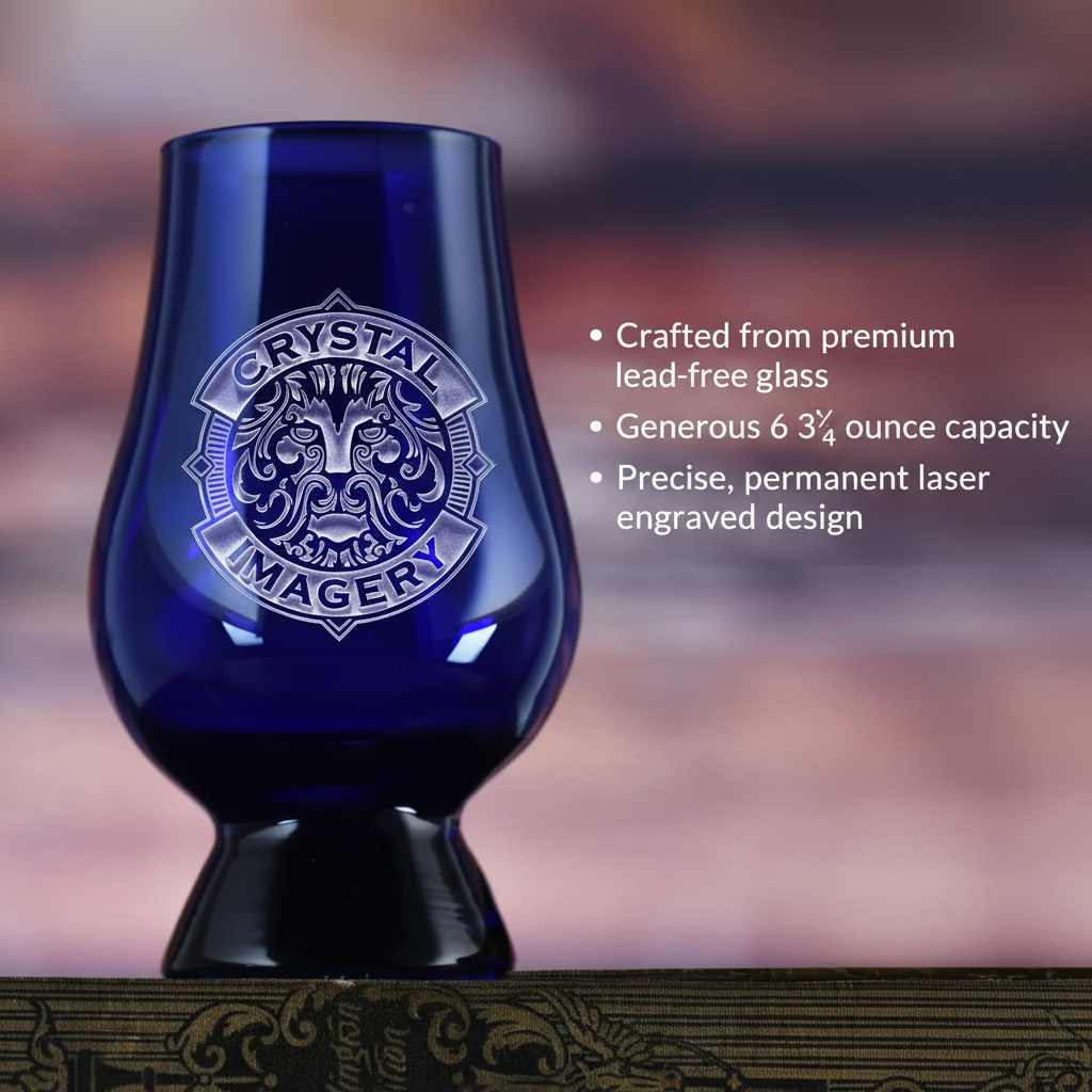 Custom Logo Sapphire Glencairn Whiskey Glass
