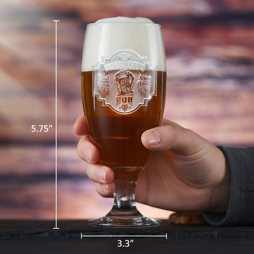 Personalized Pub Goblet | 16 oz Goblet Beer Glass