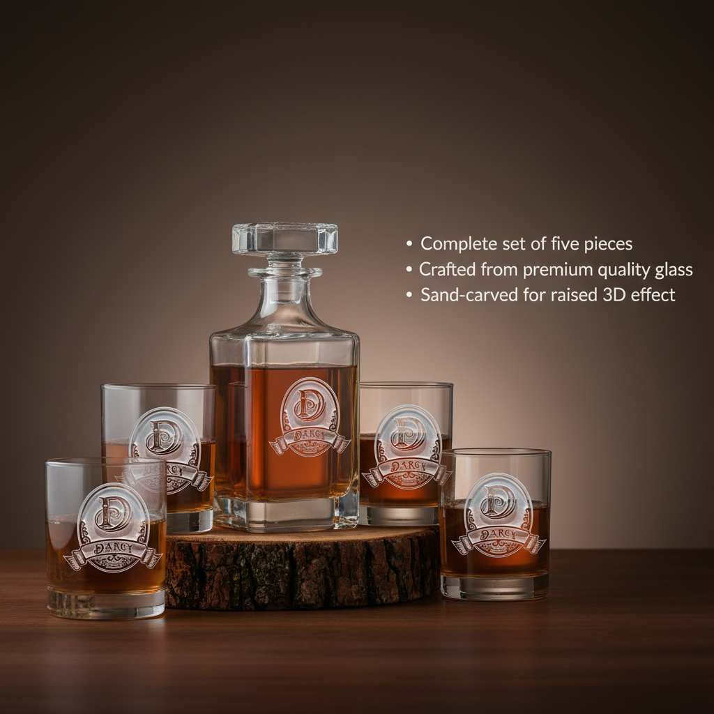 Bourbon Decanter and Glasses Gift Set