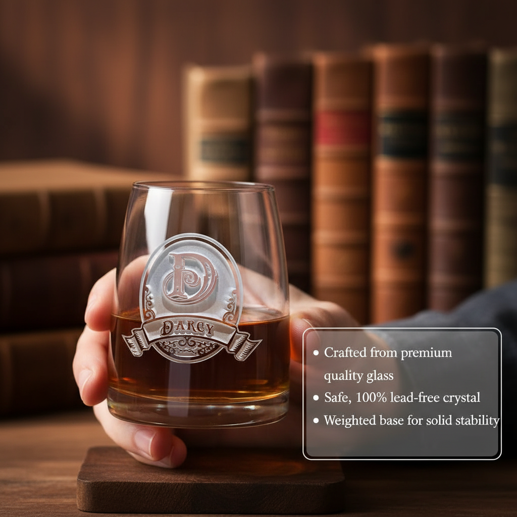 Personalized Stolzle Crystal Rocks Glass