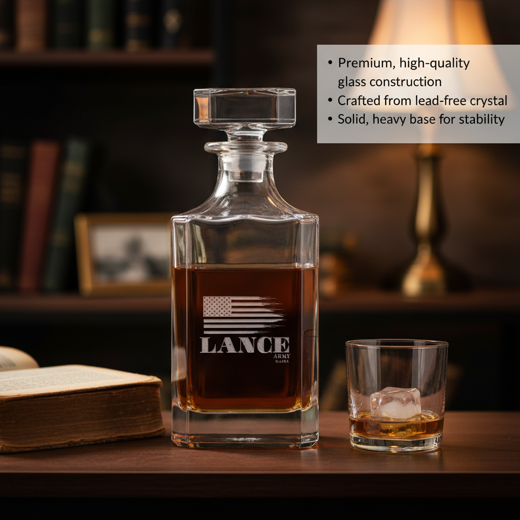 American Heroes Engraved Whiskey Decanter
