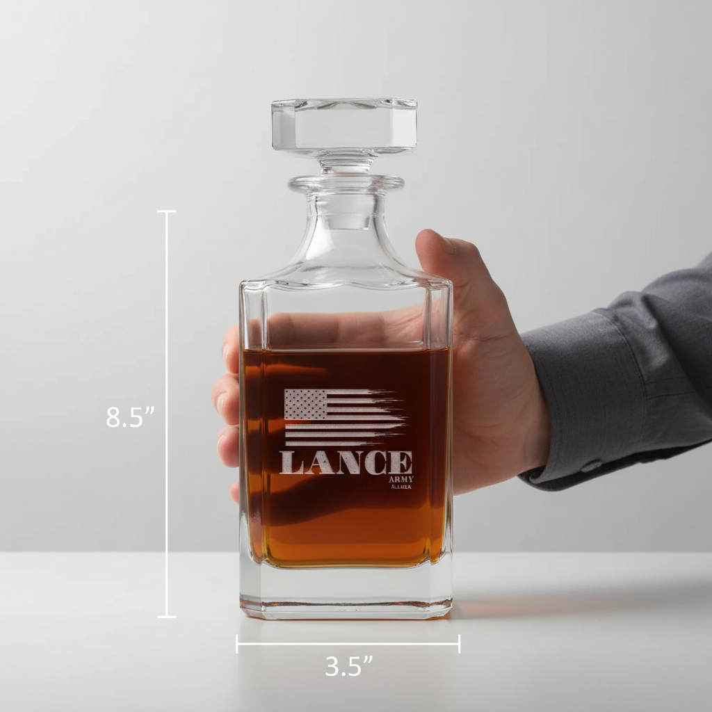 American Heroes Engraved Whiskey Decanter