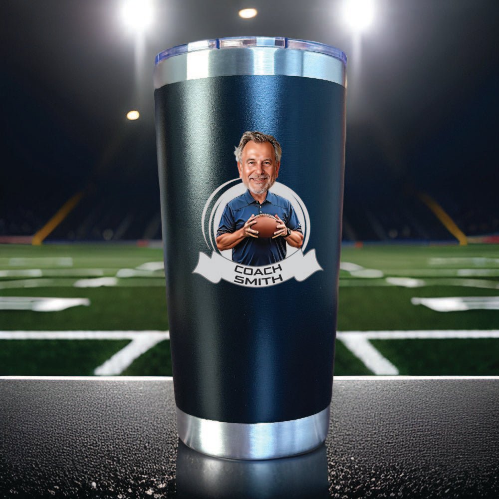 Unique Personalized Football Coach’s Game Day Tumbler Customized Gifts for Men by Groovy Guy