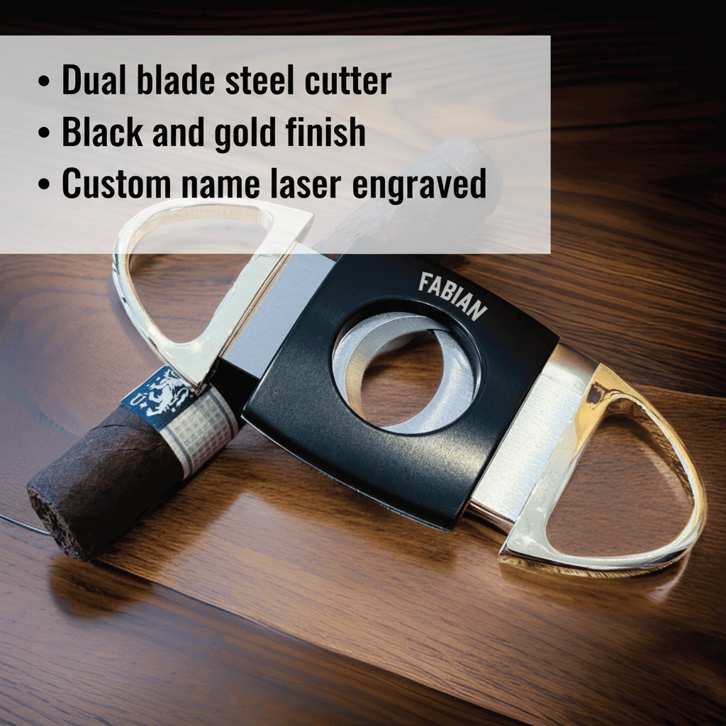 Golden Edge Personalized Cigar Cutter