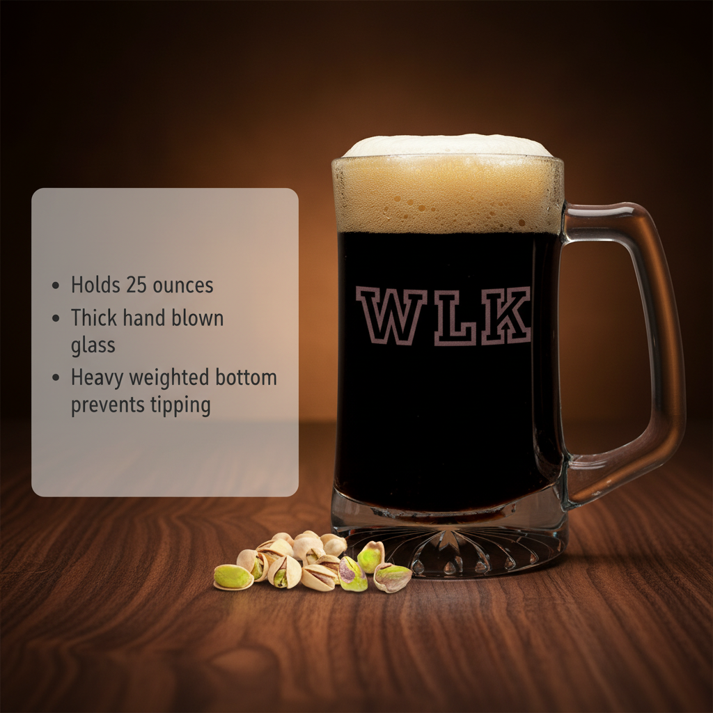 25oz Laser Engraved Beer Mug